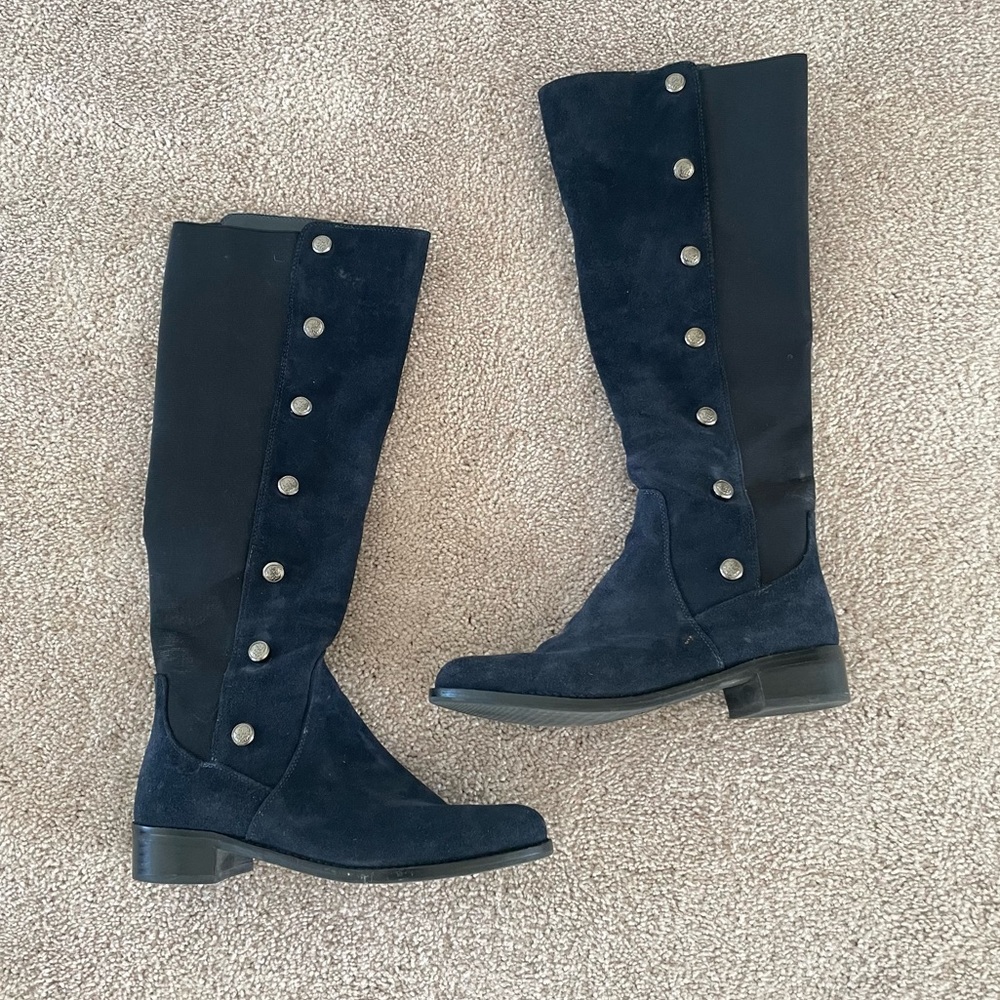 Vince Camuto Jacilla 2 Suede Tall Riding Boots Navy Blue